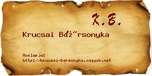 Krucsai Bársonyka névjegykártya
